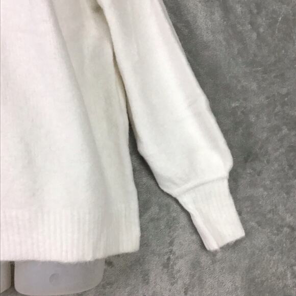 Caslon Women’s Cream Rib Yoke Pullover Sweater Long Sleeve Size Medium NWT - Picture 5 of 14